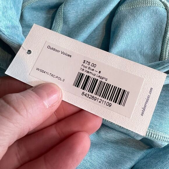 Outdoor Voices Women's‎ Warmup Leggings Cropped Gym Pool Blue Small yoga - Picture 4 of 11